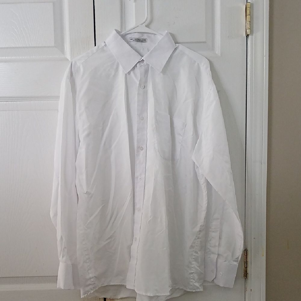 Silver Label white dress button down long sleeve shirt Sz L 16-16.5  NWOT